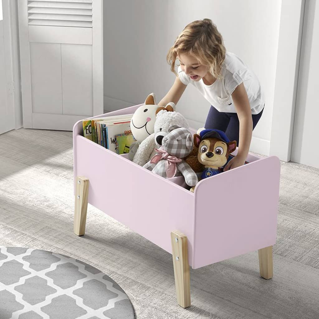 Vipack Caja para juguetes Kiddy madera rosa envejecido