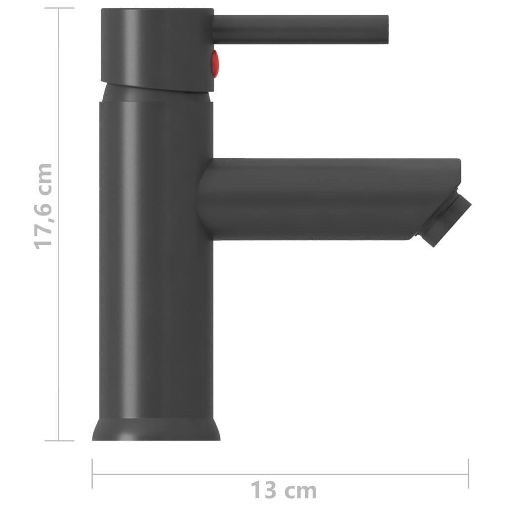 vidaXL Grifo para lavabo de baño acabado gris 130x176 mm