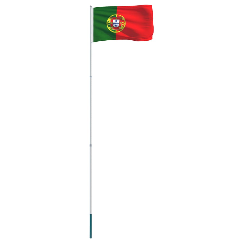 vidaXL Bandera de Portugal y mástil de aluminio 4 m