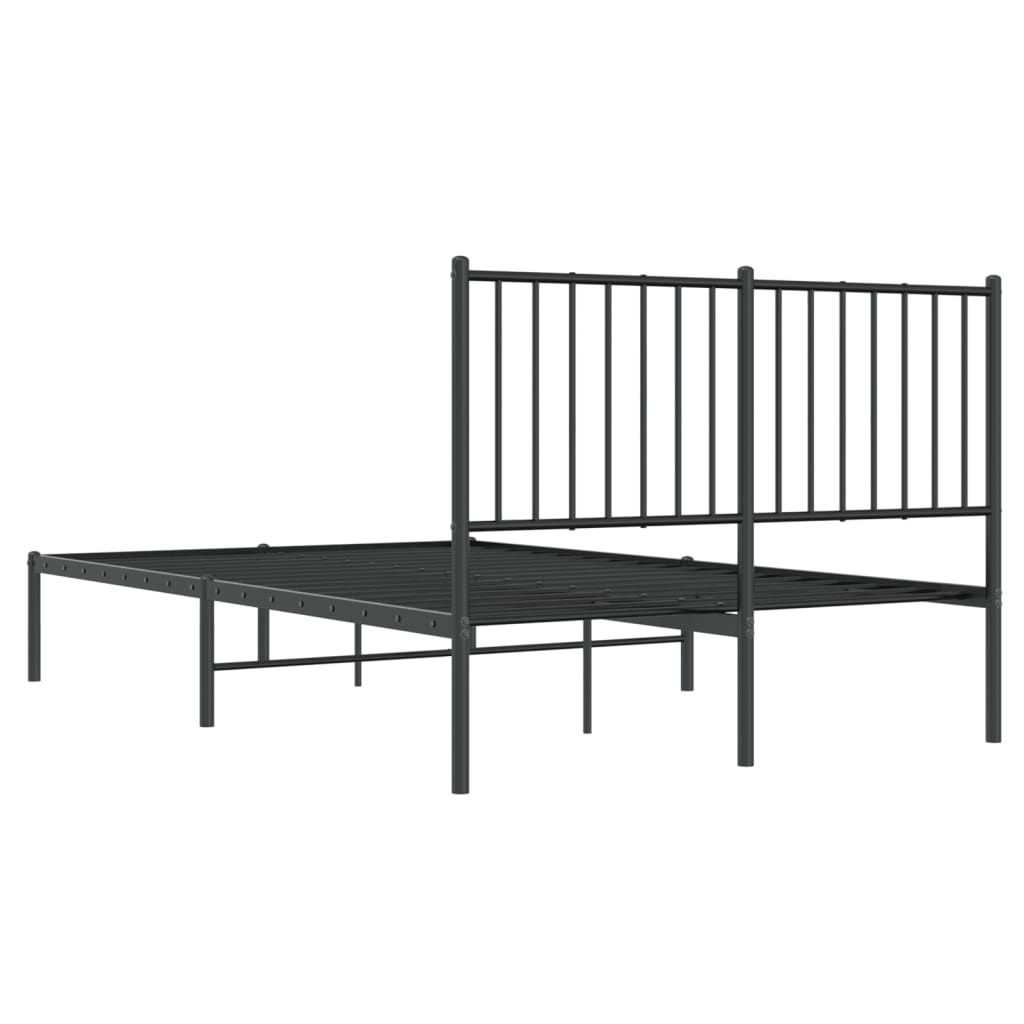 vidaXL Estructura de cama con cabecero metal negro 120x200 cm