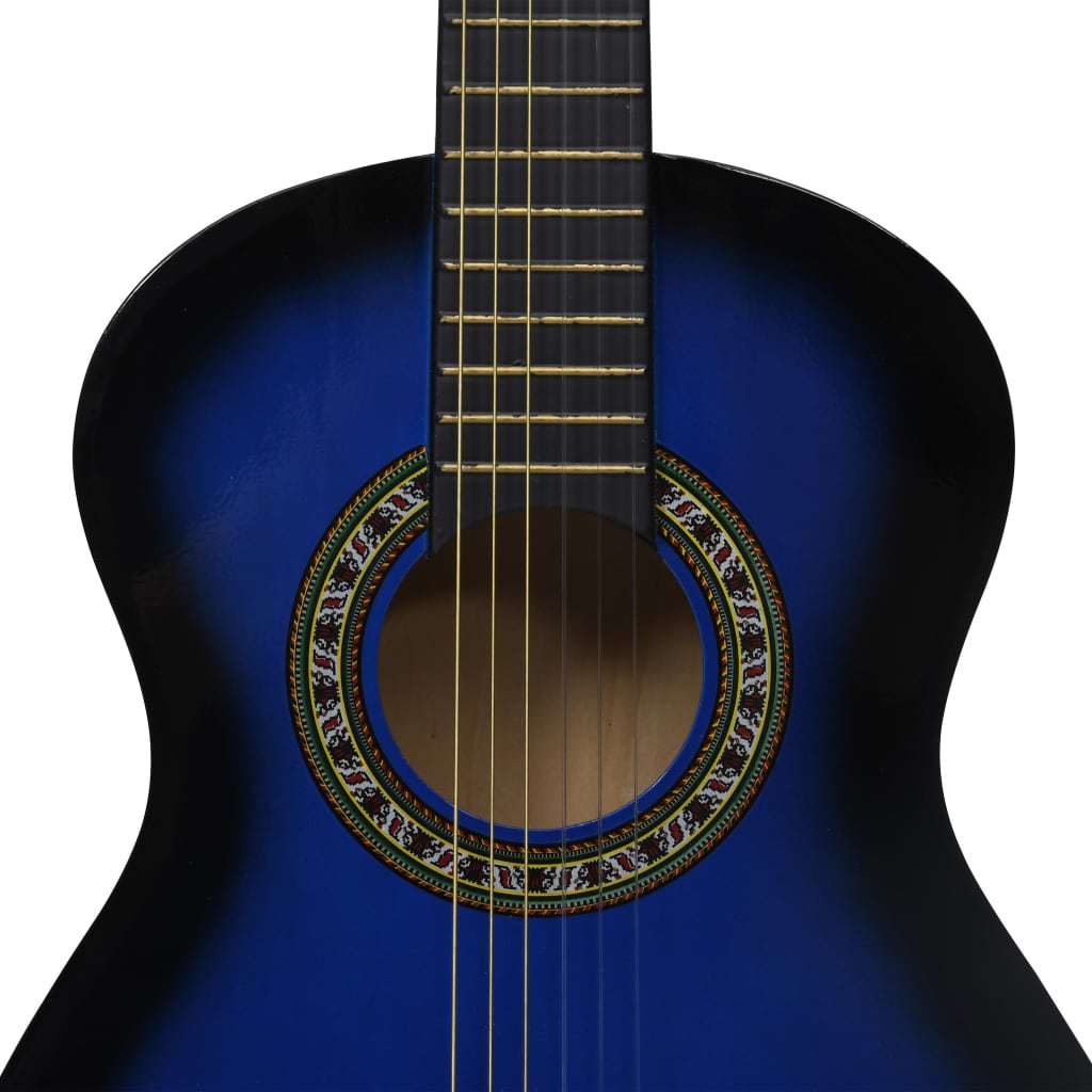 vidaXL Guitarra clásica para niños y principiantes azul 1/2 34"
