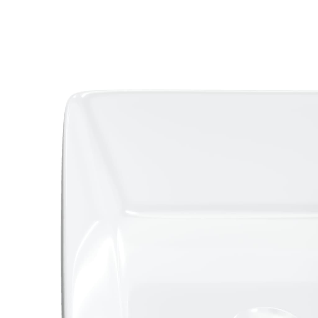 vidaXL Lavabo rectangular de cerámica blanco 48x37x13 cm