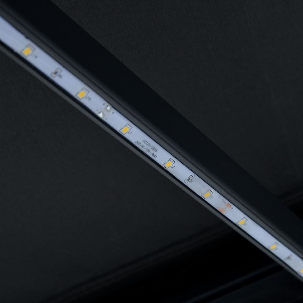 vidaXL Toldo retráctil manual con LED gris antracita 450x300 cm