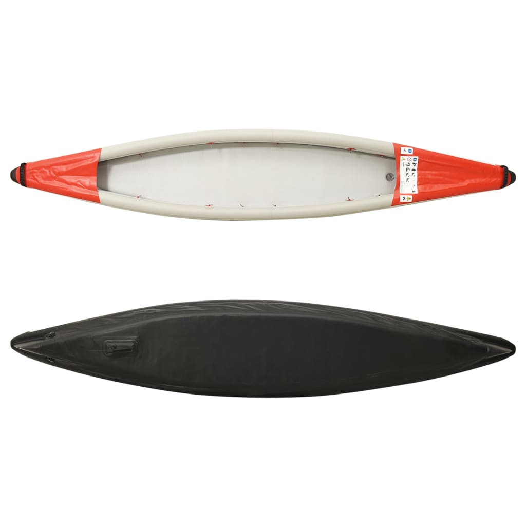 vidaXL Kayak inflable poliéster rojo 375x72x31 cm
