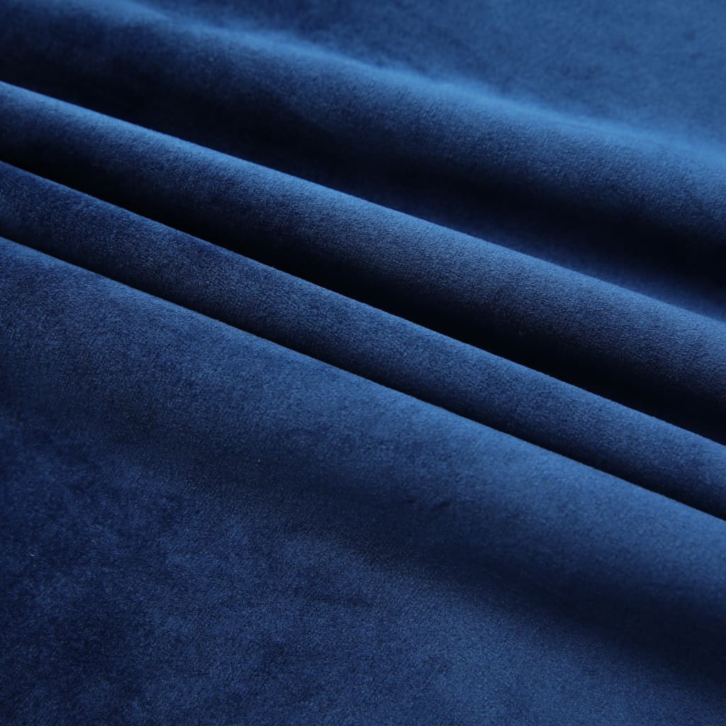 vidaXL Cortina opaca con ganchos terciopelo azul oscuro 290x245 cm