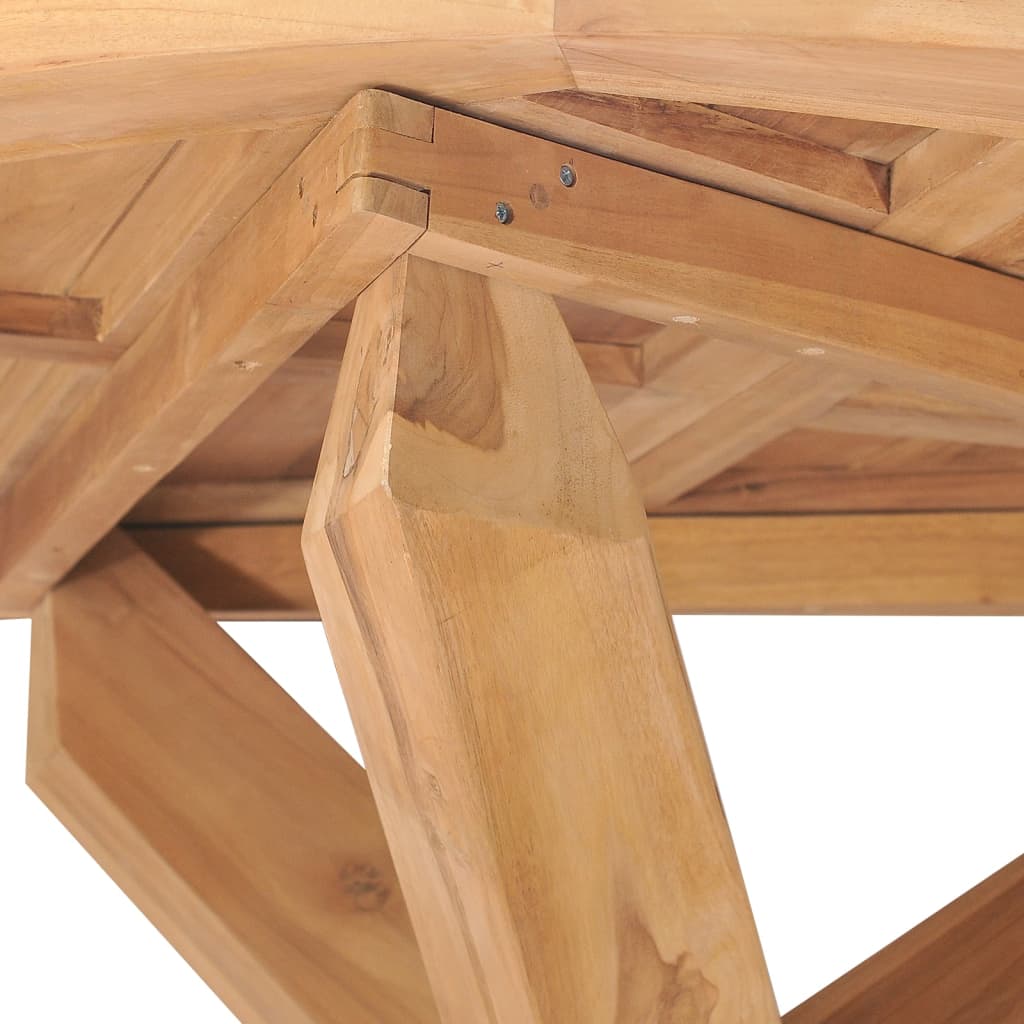 vidaXL Mesa de comedor de jardín madera maciza de teca Ø110x75 cm