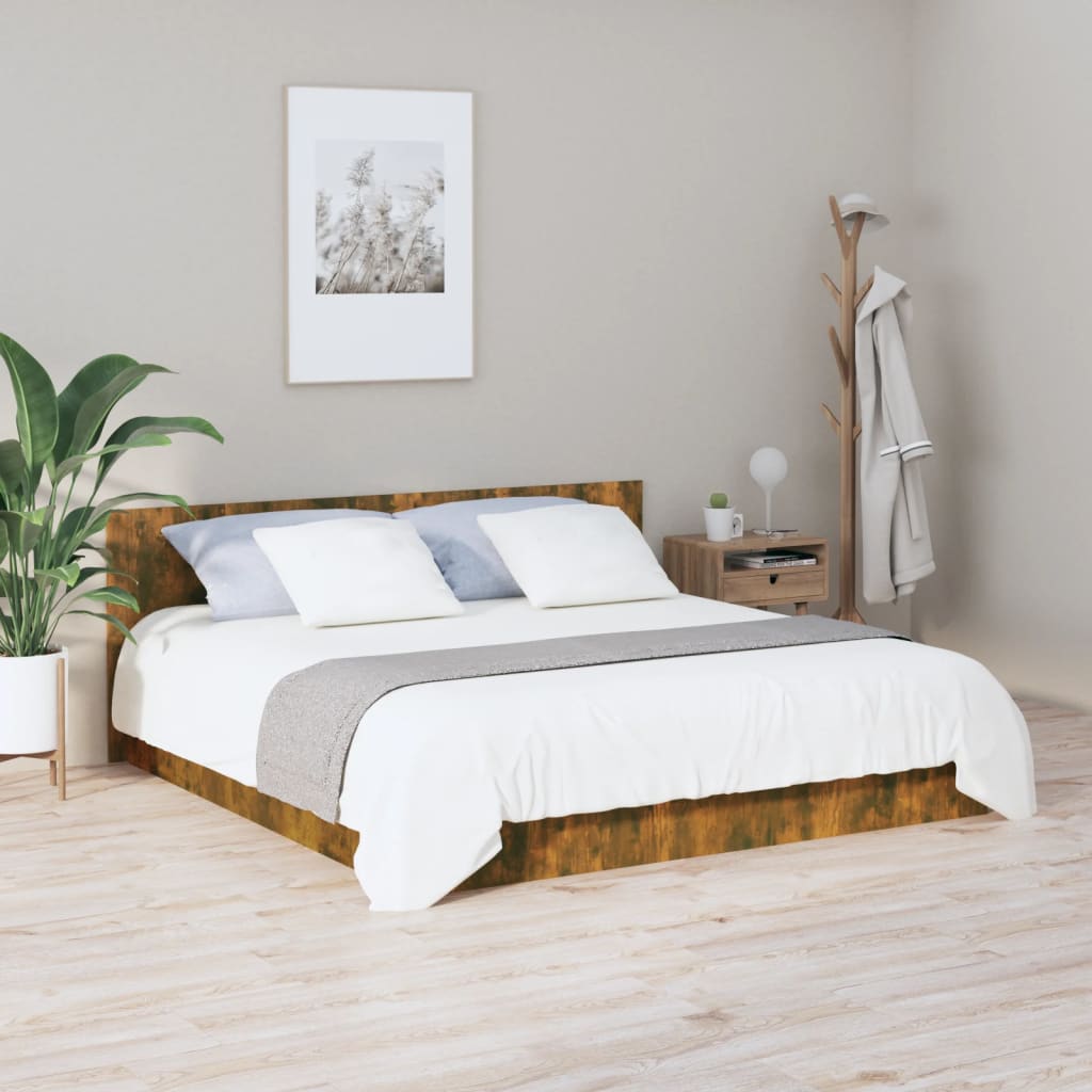 vidaXL Cabecero cama madera contrachapada roble ahumado 200x1,5x80 cm