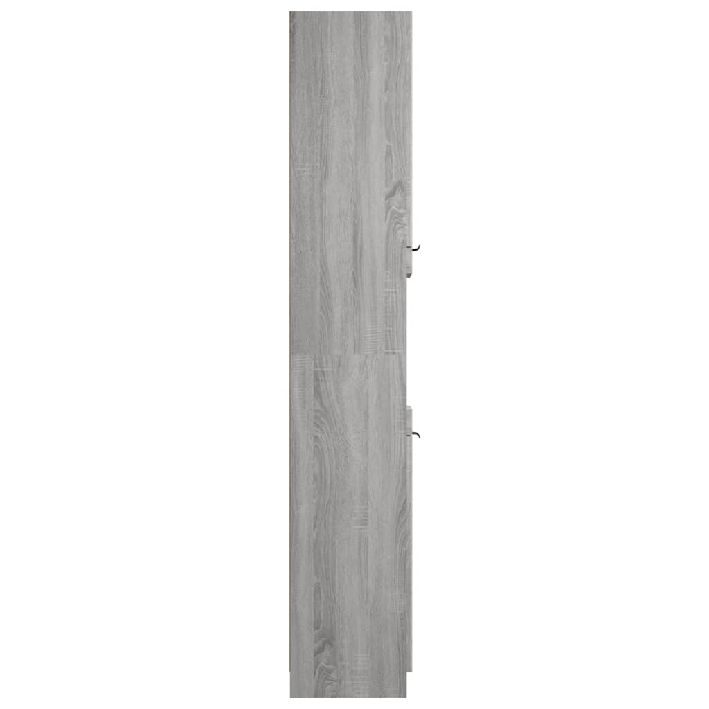 vidaXL Armario de baño madera contrachapada gris Sonoma 32x34x188,5 cm