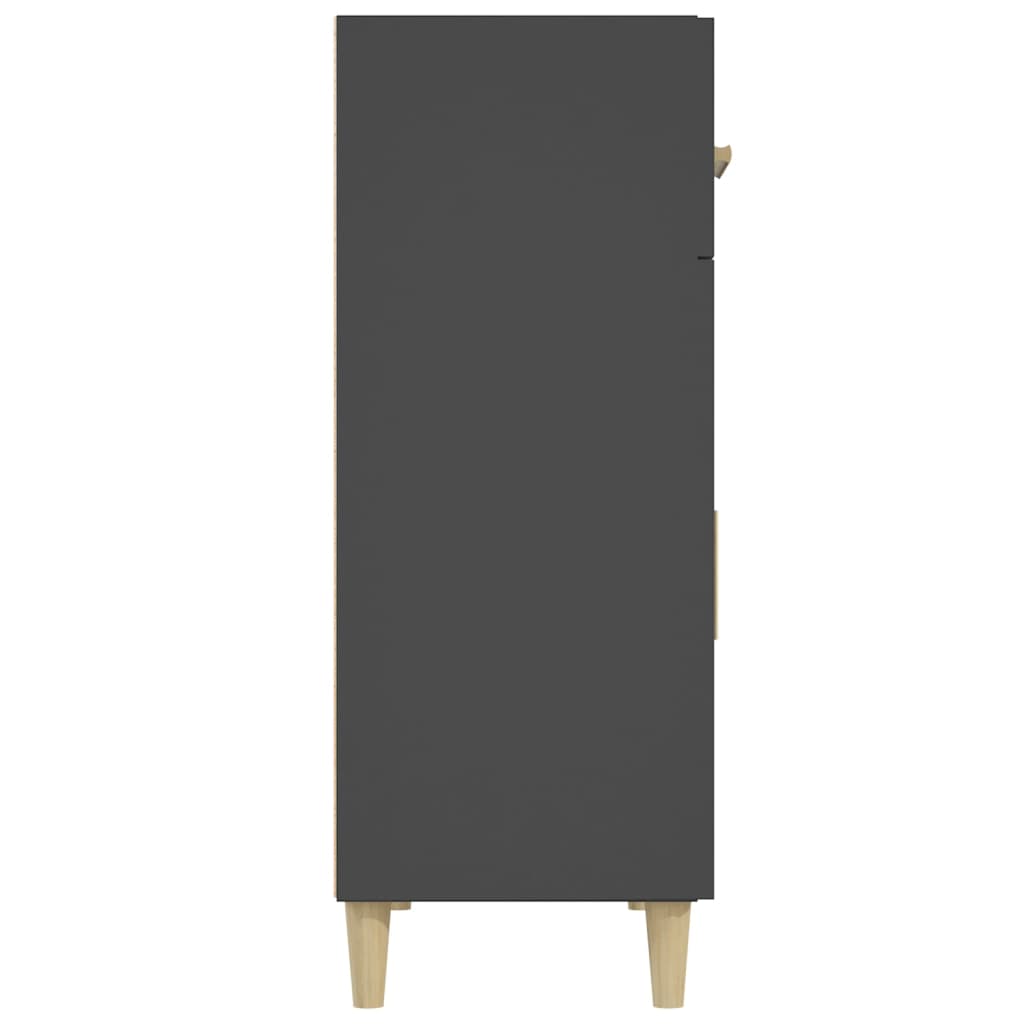 vidaXL Aparador de madera contrachapada negro 69,5x34x89 cm