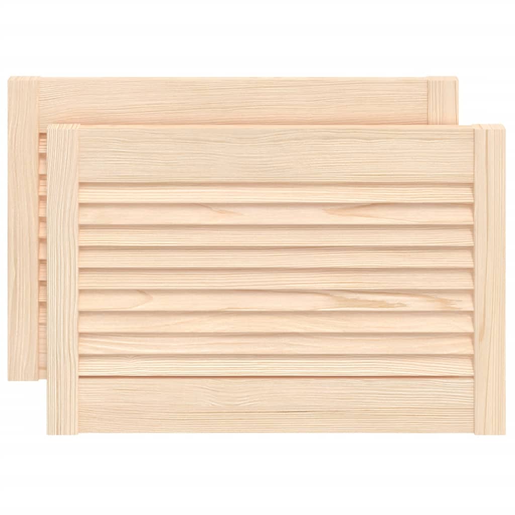 vidaXL Puertas de armario de lamas 2 uds madera de pino 39,5x59,4 cm