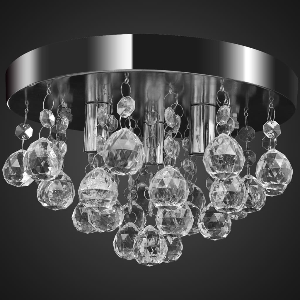 vidaXL Lámpara de techo de cristal diseño cromado