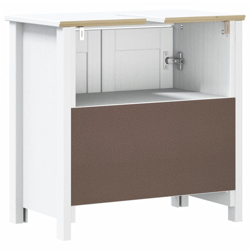 vidaXL Mueble de lavabo baño BERG madera maciza pino blanco 60x34x59cm