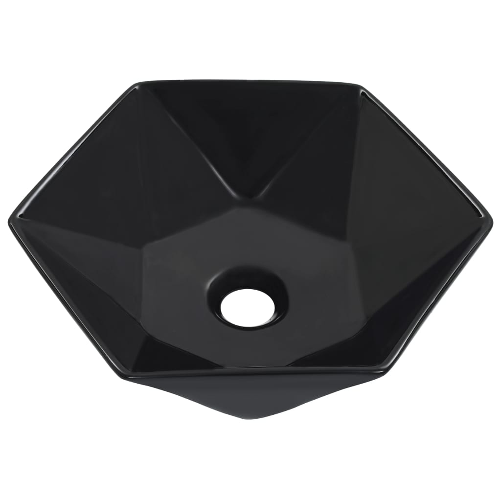 vidaXL Lavabo 41x36,5x12 cm cerámica negro
