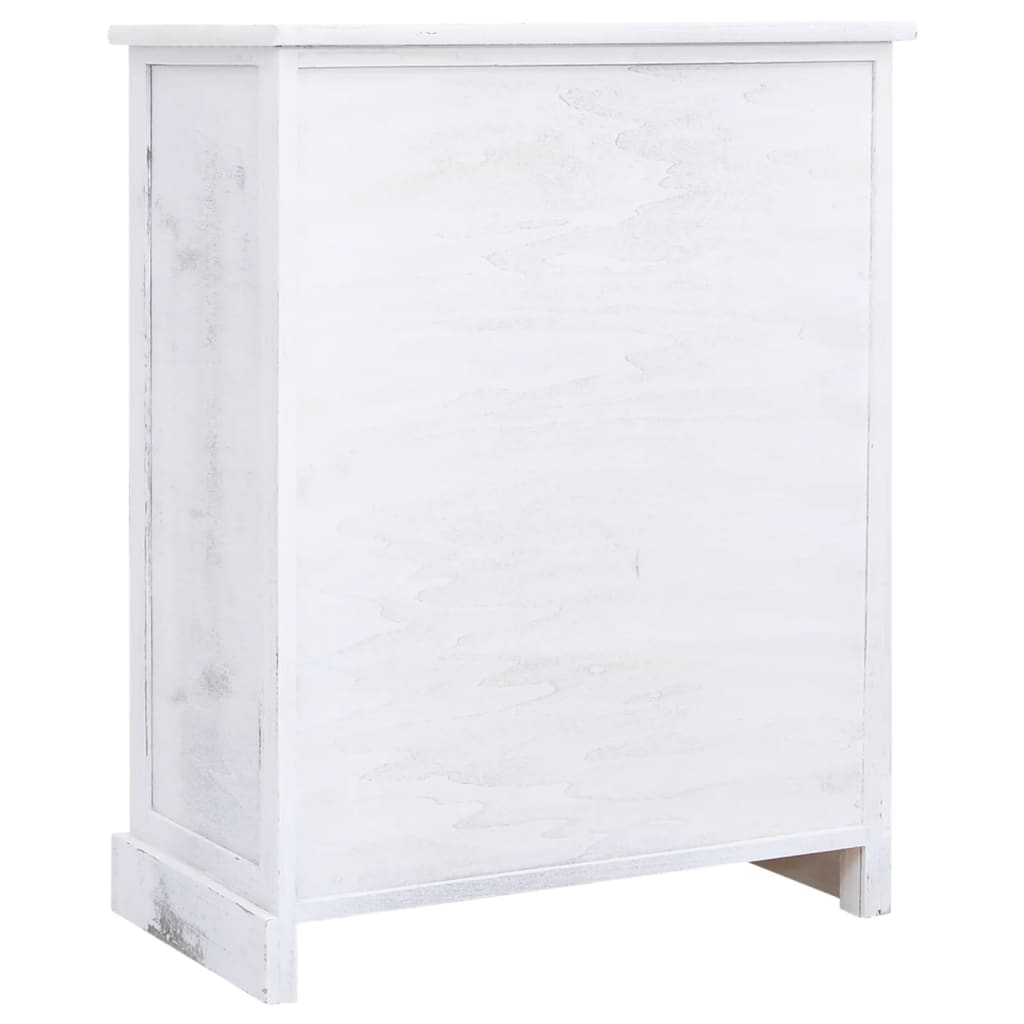 vidaXL Cajonera de madera blanca 60x30x75 cm