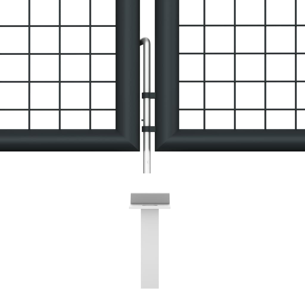 vidaXL Puerta de malla de jardín acero galvanizado gris 400x150 cm