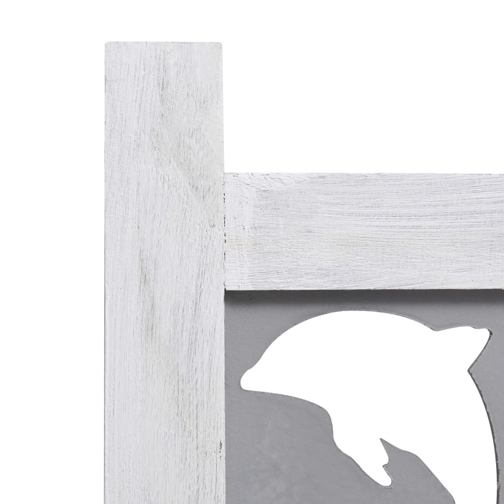vidaXL Biombo de 3 paneles madera maciza gris 105x165 cm