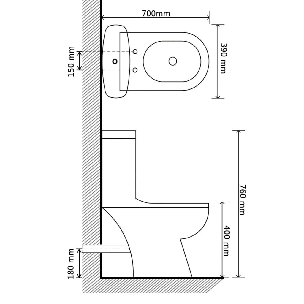 240550 vidaXL Toilet With Cistern Black