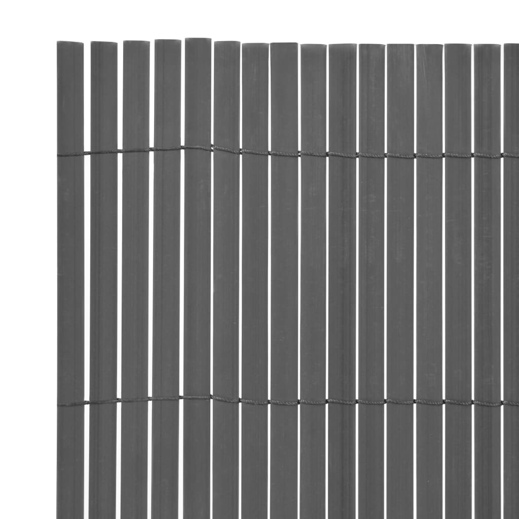 vidaXL Valla de jardín de doble cara PVC gris 150x500 cm