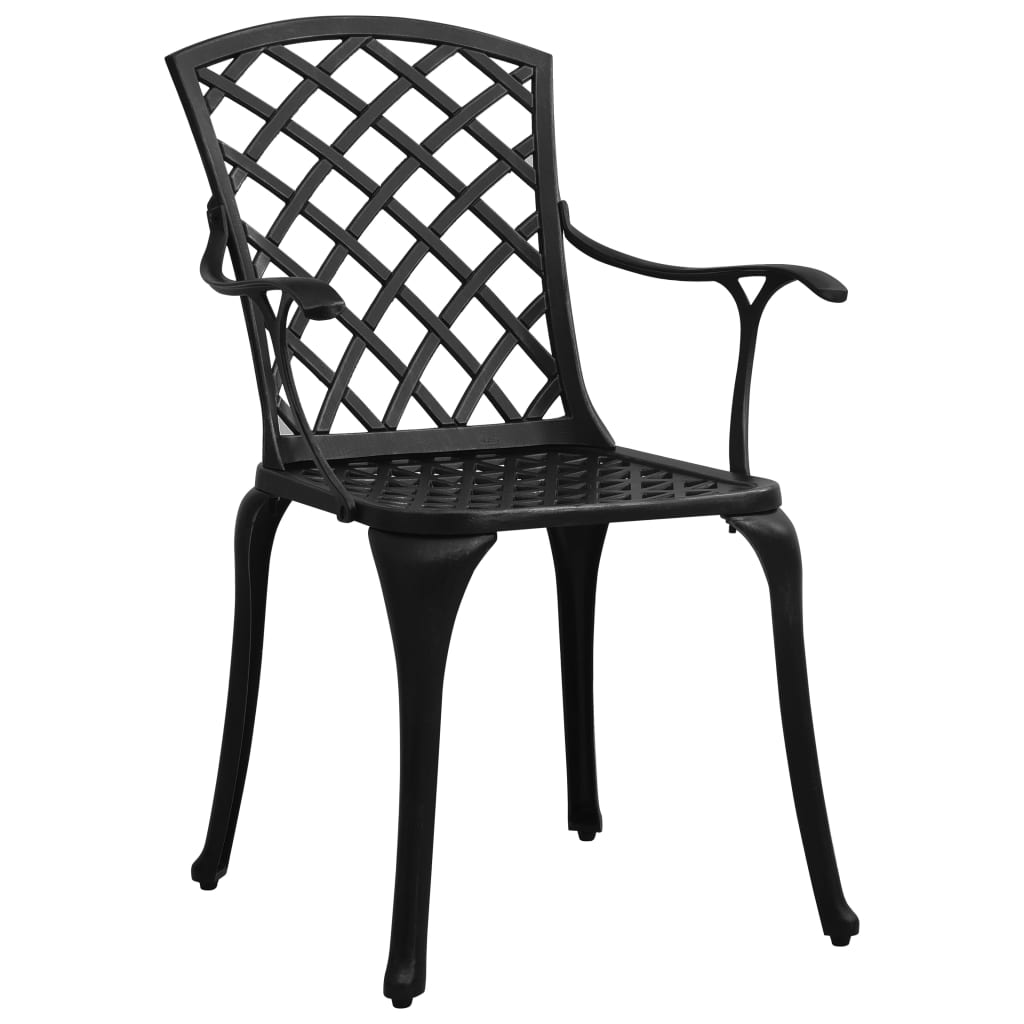 vidaXL Mesa y sillas de bistró 5 piezas aluminio fundido negro