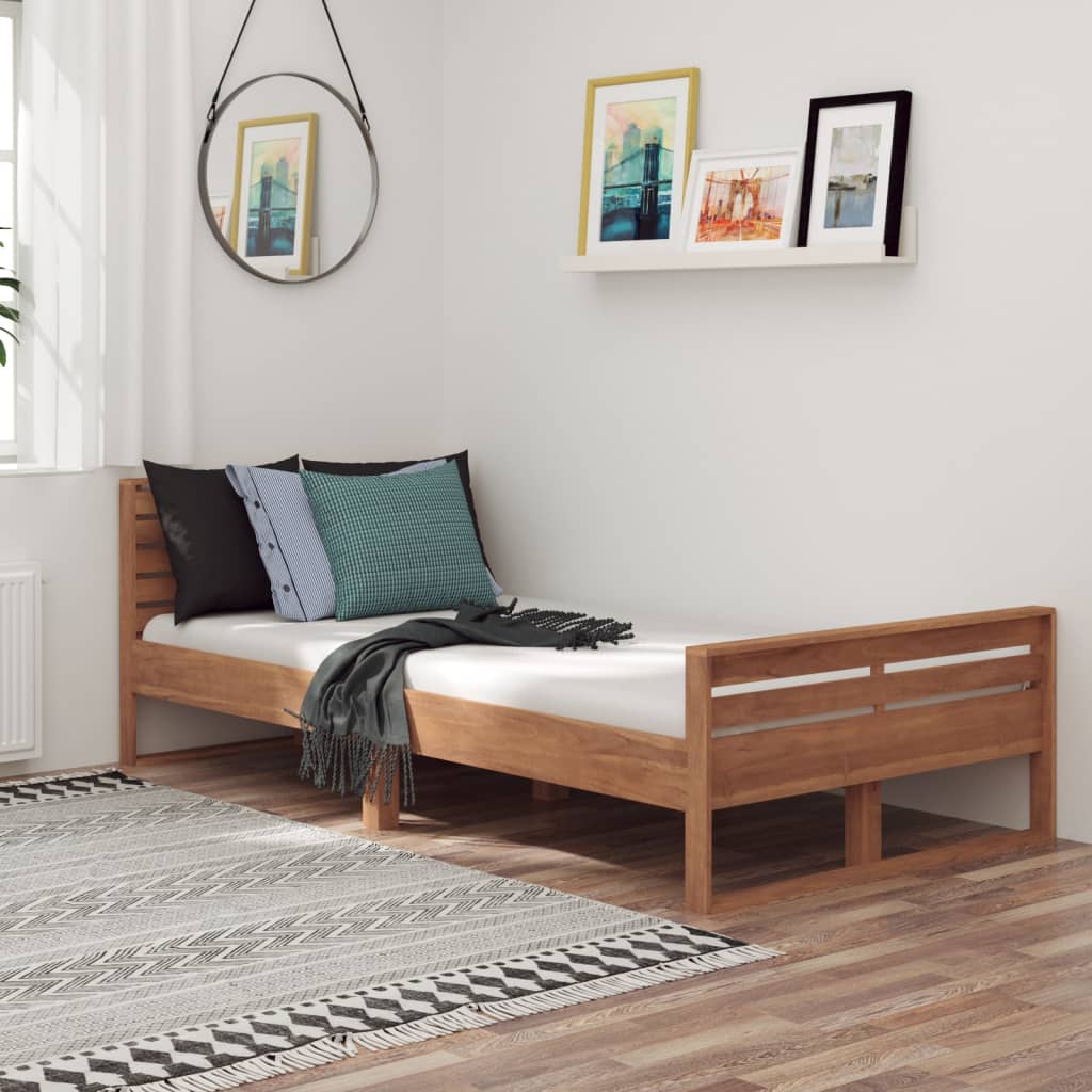 vidaXL Estructura de cama de madera maciza de teca 100x200 cm