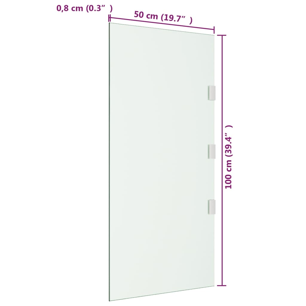 vidaXL Panel lateral para dosel de puerta vidrio templado 50x100 cm