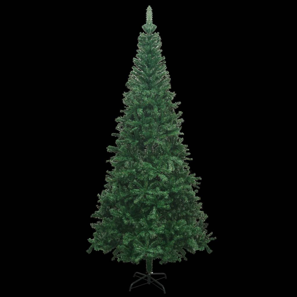vidaXL Set de medio árbol de Navidad artificial LED bola L verde 240cm