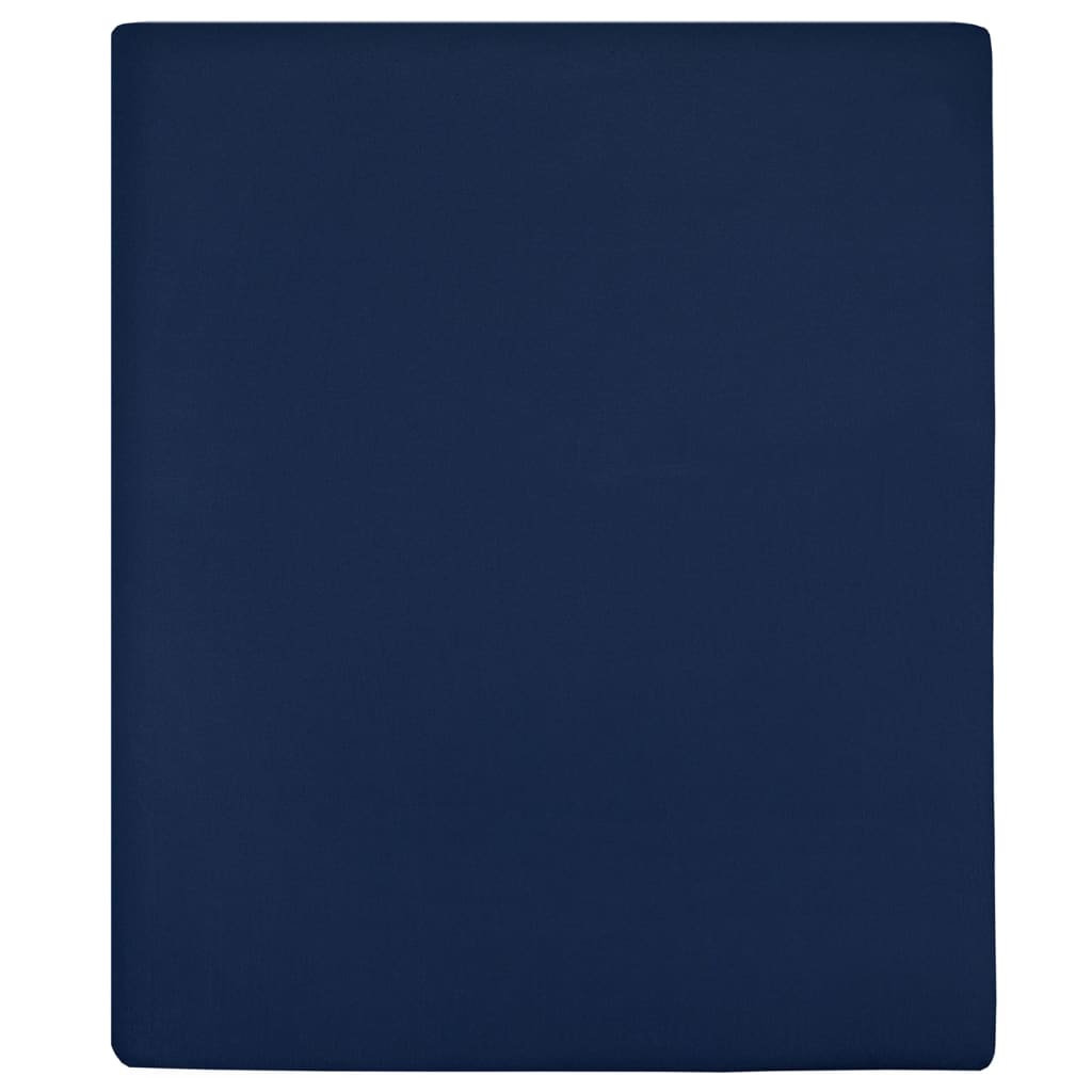 vidaXL Sábana bajera jersey algodón azul marino 90x200 cm