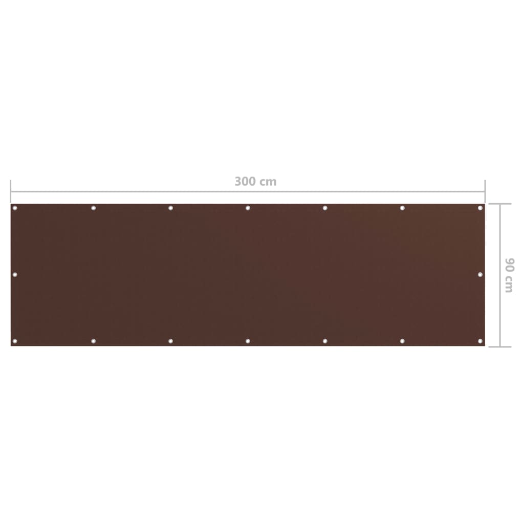 vidaXL Toldo para balcón tela oxford marrón 90x300 cm