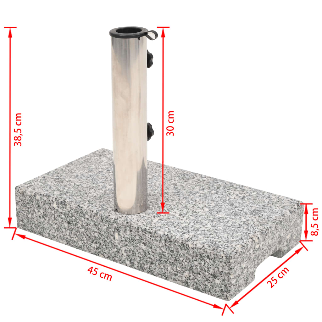 vidaXL Base de sombrilla de granito rectangular 25 kg
