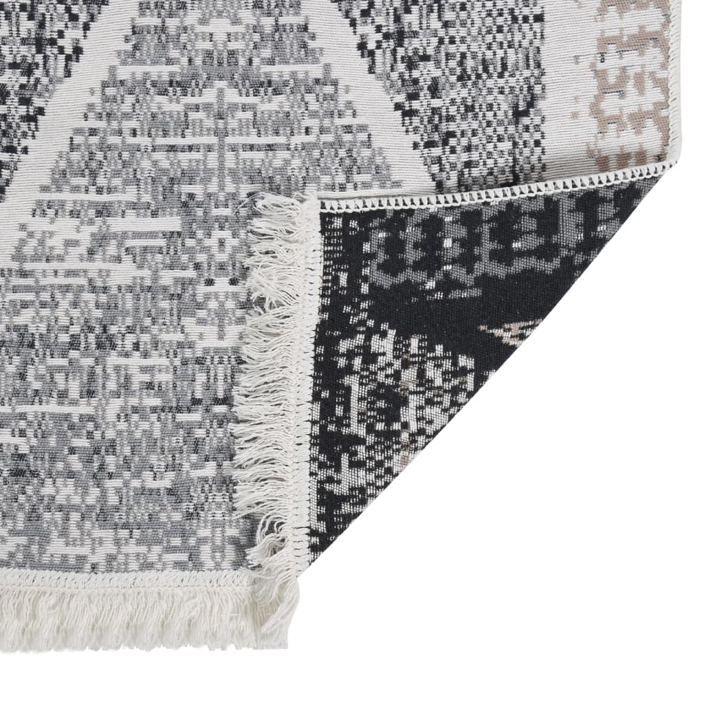 vidaXL Alfombra de algodón negra y gris 100x300 cm