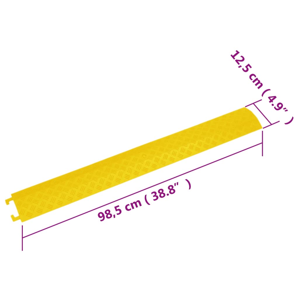 vidaXL Rampa protectora de cables de suelo 4 uds amarillo 98,5 cm