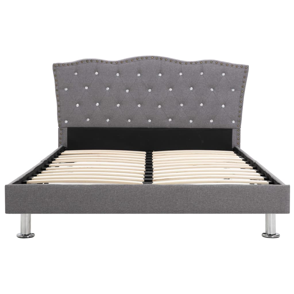 vidaXL Estructura de cama de tela gris claro 120x200 cm