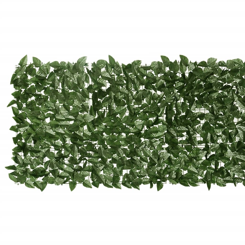 vidaXL Toldo para balcón con hojas verde oscuro 300x75 cm