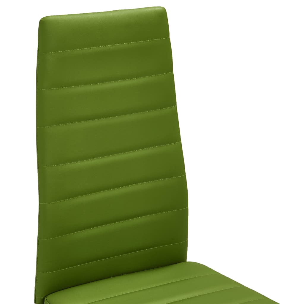 vidaXL Sillas de comedor 2 unidades cuero sintético verde lima