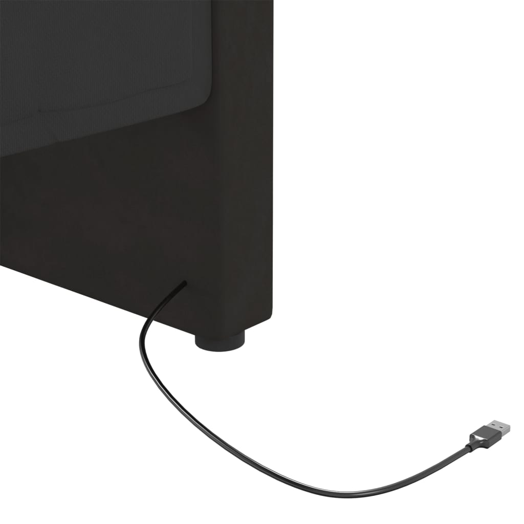 vidaXL Sofá cama con colchón USB de terciopelo negro 90x200 cm