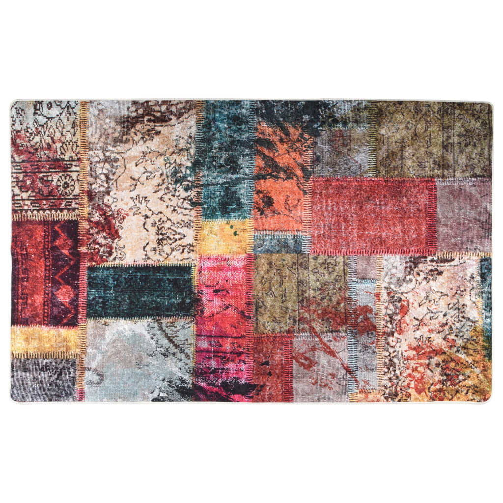 vidaXL Alfombra lavable patchwork antideslizante multicolor 160x230 cm