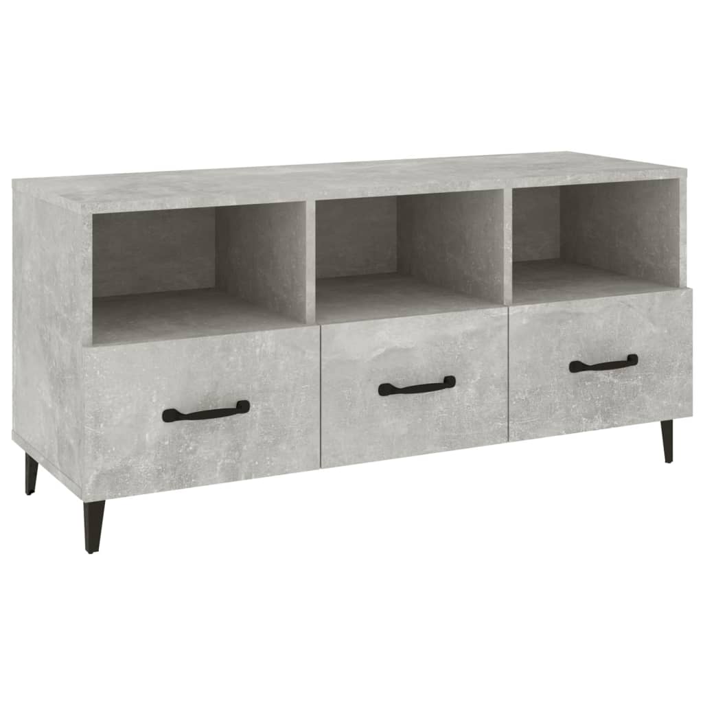 vidaXL Mueble de TV madera contrachapada gris hormigón 102x35x50 cm