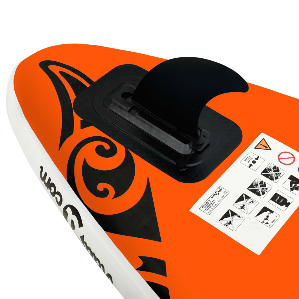 vidaXL Juego de tabla de paddle surf inflable naranja 366x76x15 cm