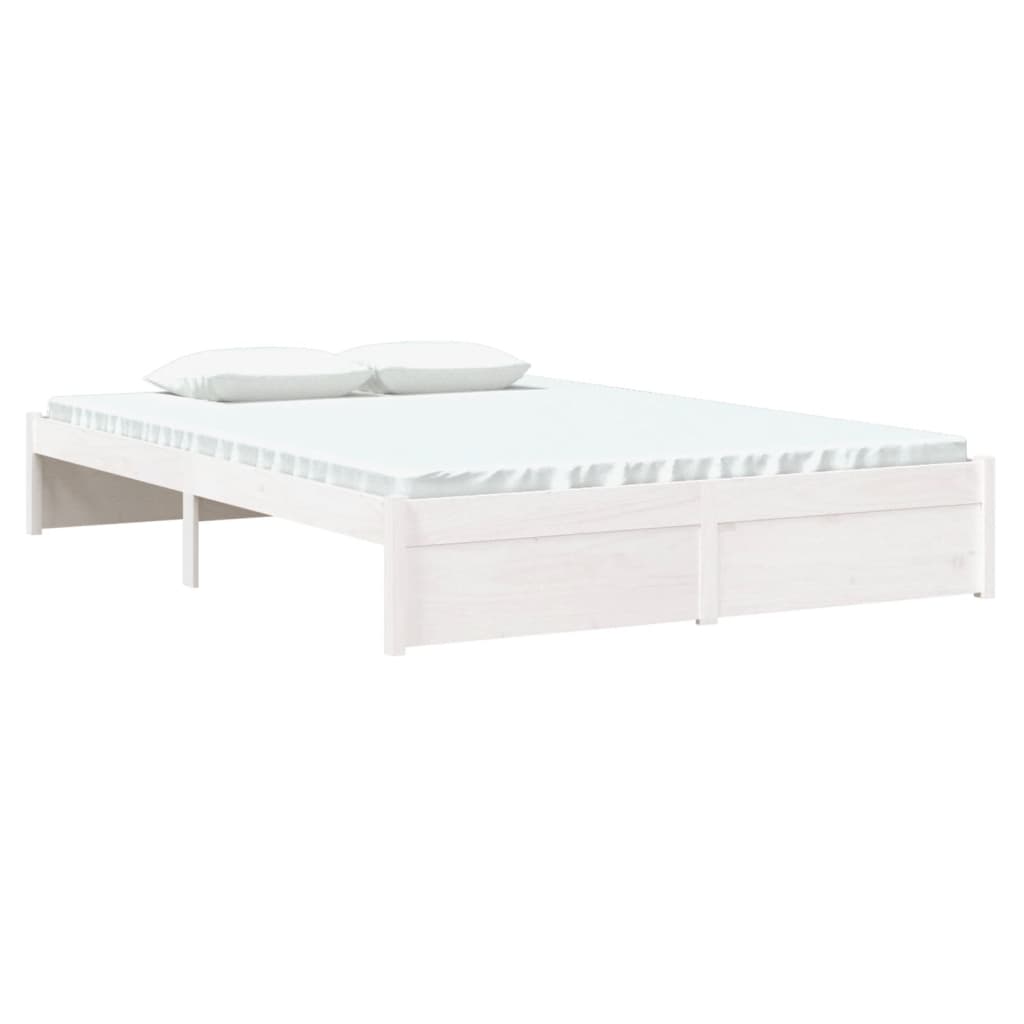 vidaXL Estructura cama metal con cabecero y estribo blanco 135x190 cm –  Bechester