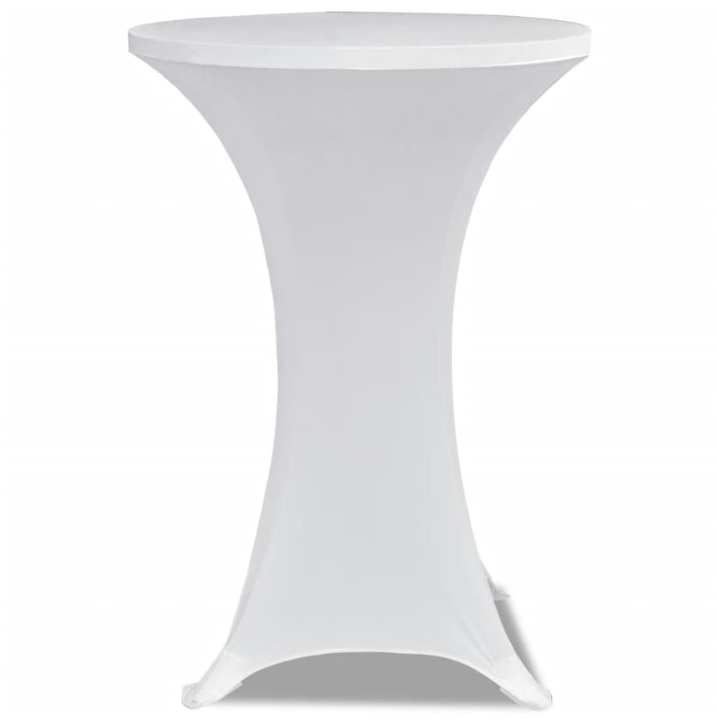 2 Manteles blancos ajustados para mesa de pie - 70 cm diámetro