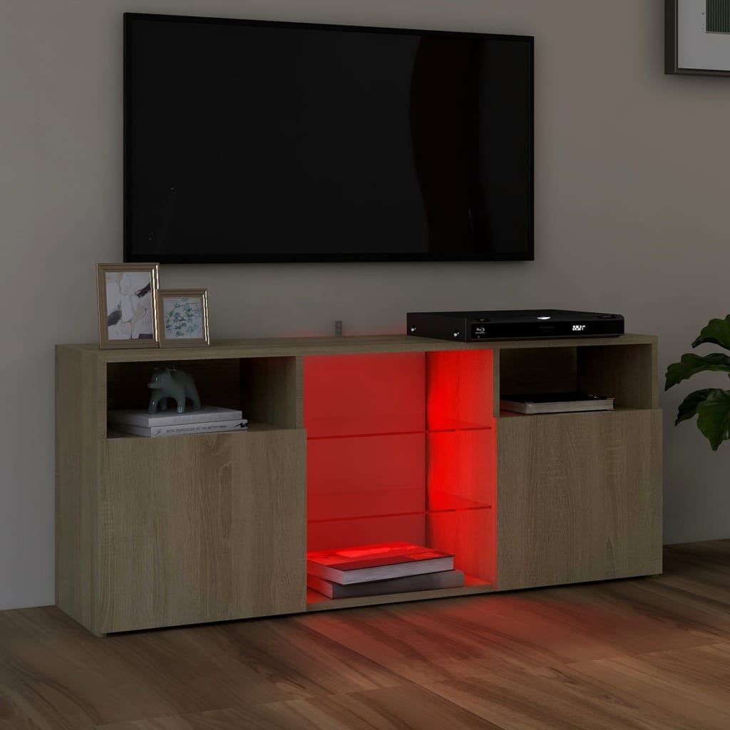 vidaXL Armario TV con luces LED roble Sonoma 120x30x50 cm