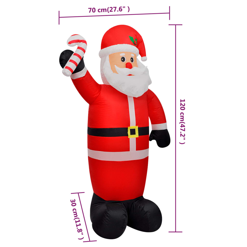 Papa Noel inflable, 120 cm
