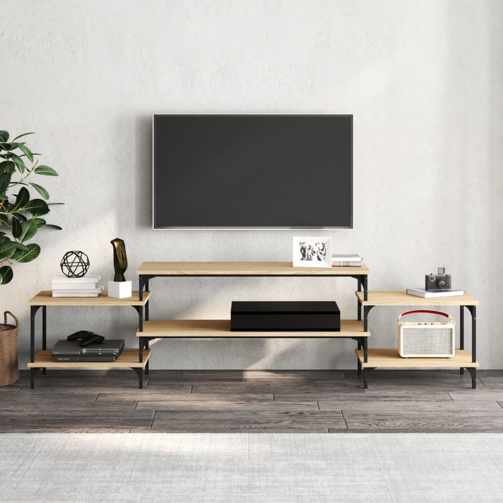 vidaXL Mueble para TV madera contrachapada roble Sonoma 197x35x52 cm