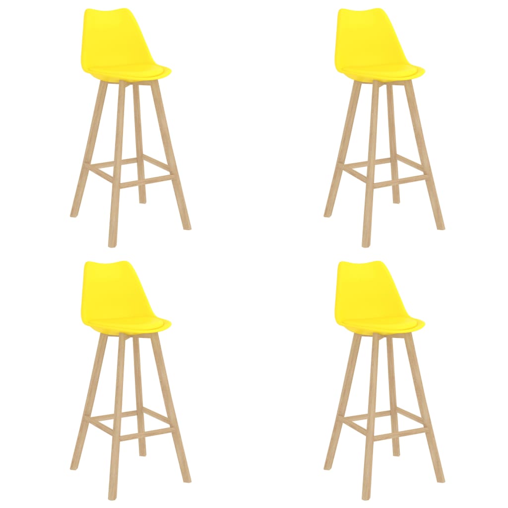 vidaXL Mesa alta y taburetes de bar 5 piezas amarillo