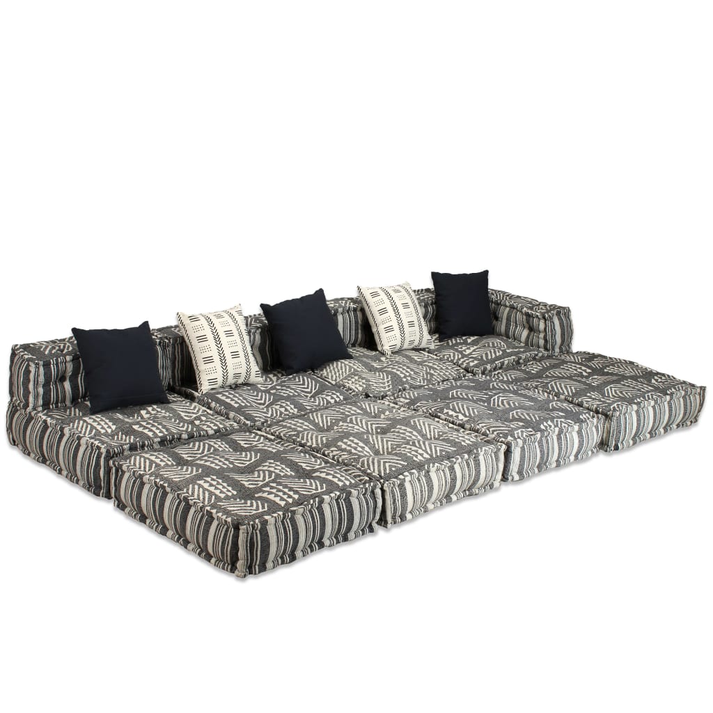 vidaXL Conjunto de sofá modular 16 piezas tela de rayas