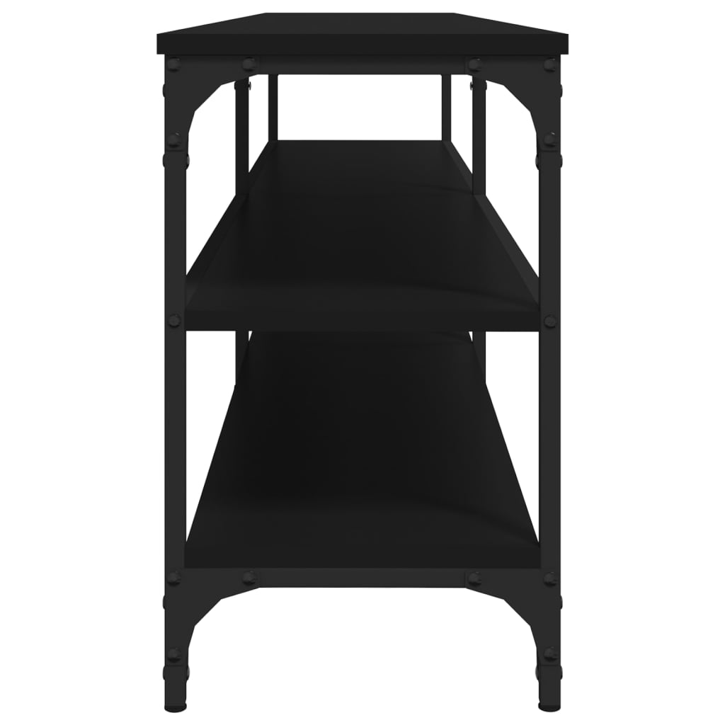 vidaXL Mueble de TV madera contrachapada negro 160x30x50 cm