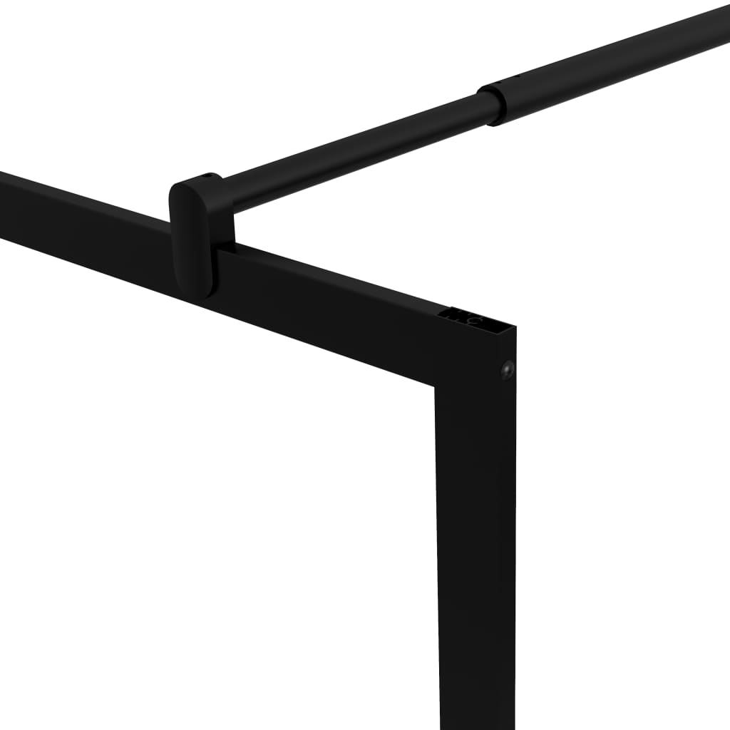 vidaXL Mampara de ducha accesible con vidrio templado negro 80x195 cm