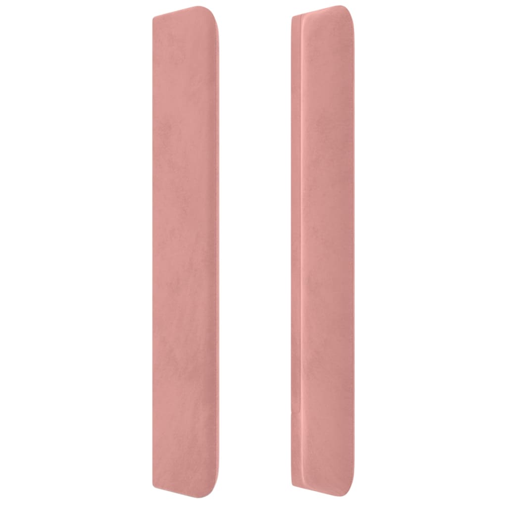 vidaXL Cabecero con orejas de terciopelo rosa 203x16x118/128 cm
