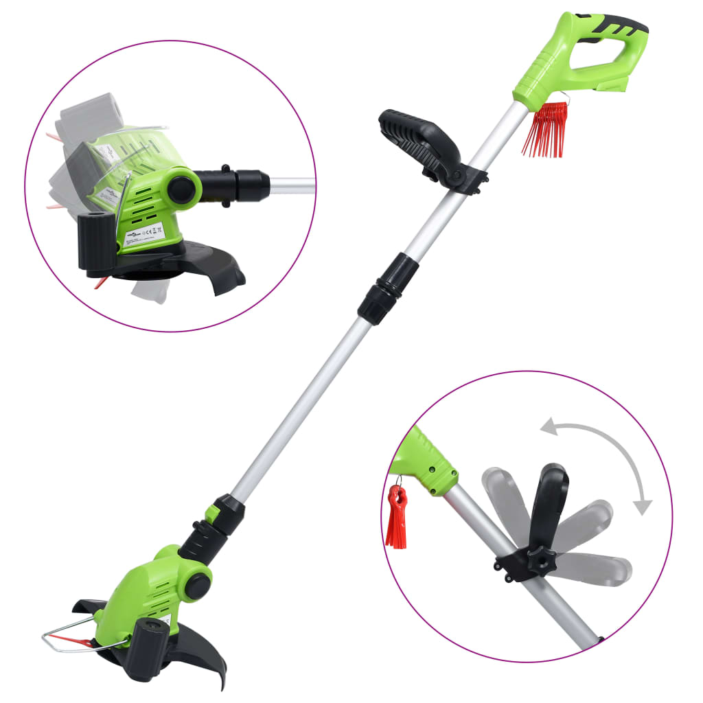 vidaXL Cortacésped sin cable con set herramientas eléctricas de jardín