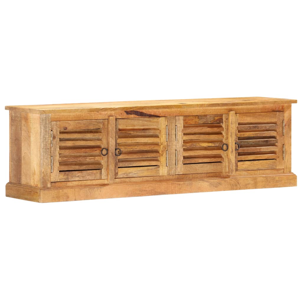 vidaXL Banco de almacenaje de madera maciza de mango 128 cm